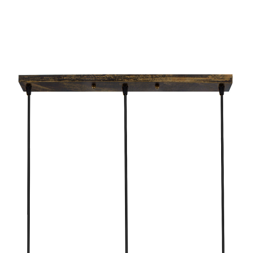 GloboStar® TRIANGLE 00624 Μοντέρνο Κρεμαστό Φωτιστικό Ράγα Τρίφωτο 3 x E27 IP20 Μπρούτζινο Μέταλλο - Μ70 x Π22 x Y130cm