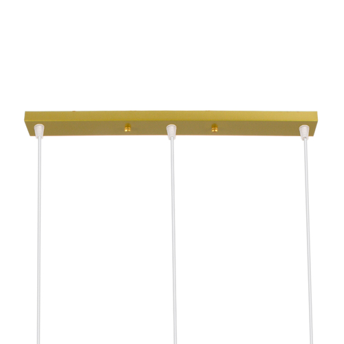 GloboStar® TRIANGLE 00625 Μοντέρνο Κρεμαστό Φωτιστικό Ράγα Τρίφωτο 3 x E27 IP20 Χρυσό Μέταλλο - Μ70 x Π22 x Y130cm
