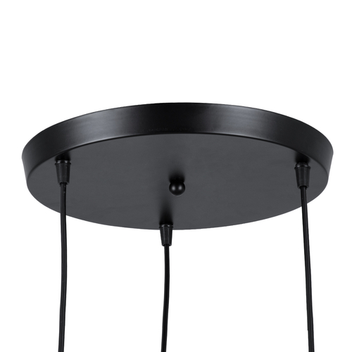 GloboStar® ELISE 00683 Μοντέρνο Κρεμαστό Φωτιστικό Ανάρτηση Τρίφωτο 3 x E27 IP20 Μπεζ Ξύλο με Μαύρο Μέταλλο - Μ55 x Π55 x Υ130cm