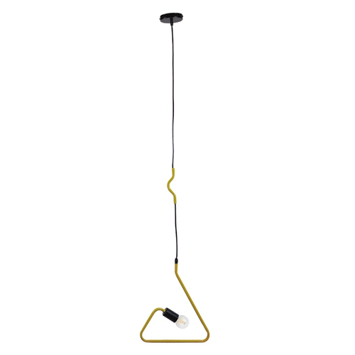 GloboStar® LIBBY 01097-1 Παιδικό Κρεμαστό Φωτιστικό Ανάρτηση Μονόφωτο 1 x E27 IP20 Κίτρινο Μέταλλο - Μ31 x Π31 x Υ16cm