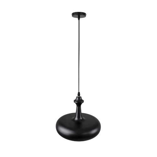 GloboStar® ROCKFORD 01287-C Μοντέρνο Κρεμαστό Φωτιστικό Καμπάνα Μονόφωτο 1 x E27 IP20 Μαύρο & Χρυσό Μέταλλο - Μ30 x Π30 x Y23cm