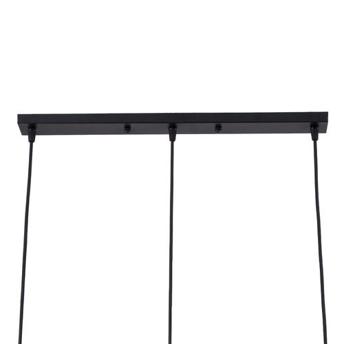 GloboStar® ELISE 00684 Μοντέρνο Κρεμαστό Φωτιστικό Ράγα Τρίφωτο 3 x E27 IP20 Καφέ Ξύλο με Μαύρο Μέταλλο - Μ76 x Π8 x Υ130cm
