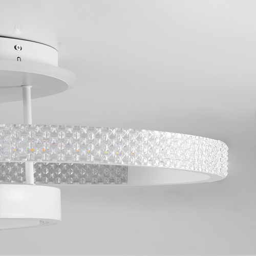 GloboStar® DIAMOND 61115 Φωτιστικό Οροφής Δαχτυλίδι-Κύκλος LED CCT 100W 12123lm 360° AC 220-240V - Εναλλαγή Φωτισμού μέσω Τηλεχειριστηρίου All In One Ψυχρό 6000k+Φυσικό 4500k+Θερμό 2700k Dimmable Φ30+40+50cm+BackLight - Λευκό - 3 Years Warranty