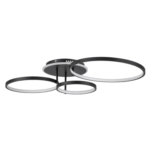 GloboStar® NEMESIS 61108 Φωτιστικό Οροφής Δαχτυλίδι-Κύκλος LED CCT 98W 11858lm 360° AC 220-240V - Εναλλαγή Φωτισμού μέσω Τηλεχειριστηρίου All In One Ψυχρό 6000k+Φυσικό 4500k+Θερμό 2700k Dimmable Φ25+35+45cm+BackLight - Μαύρο - 3 Years Warranty