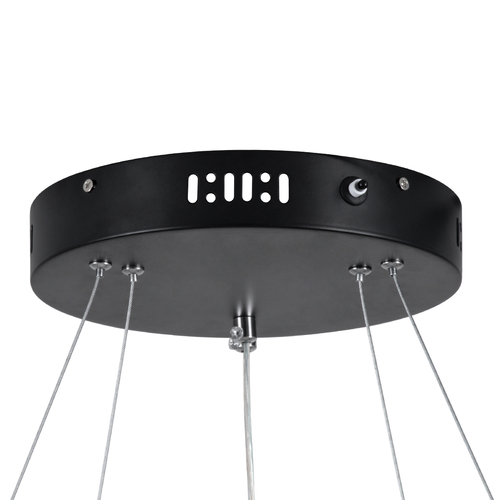 GloboStar® VENOM DUO 61185 Κρεμαστό Φωτιστικό Δαχτυλίδι-Κύκλος LED CCT 75W 8818lm 120° AC 220-240V - Εναλλαγή Φωτισμού μέσω Τηλεχειριστηρίου All In One Ψυχρό 6000K+Φυσικό 4500K+Θερμό 2700K Dimmable Φ40+60cm - Μαύρο - 3 Years Warranty