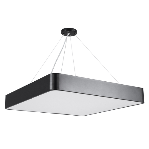 GloboStar® KAMALA 61208-P Κρεμαστή Πλαφονιέρα Οροφής LED CCT 75W 8625lm 120° AC 220-240V - Εναλλαγή Φωτισμού μέσω Τηλεχειριστηρίου All In One Ψυχρό 6000k+Φυσικό 4500k+Θερμό 2700k Dimmable Μ60 x Π60 x Υ8cm - Μαύρο - 3 Years Warranty
