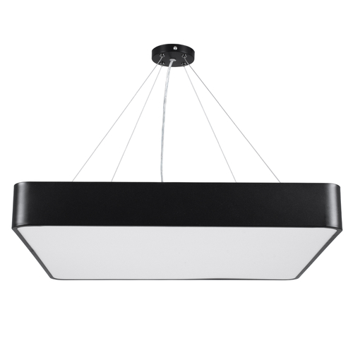 GloboStar® KAMALA 61208-P Κρεμαστή Πλαφονιέρα Οροφής LED CCT 75W 8625lm 120° AC 220-240V - Εναλλαγή Φωτισμού μέσω Τηλεχειριστηρίου All In One Ψυχρό 6000k+Φυσικό 4500k+Θερμό 2700k Dimmable Μ60 x Π60 x Υ8cm - Μαύρο - 3 Years Warranty