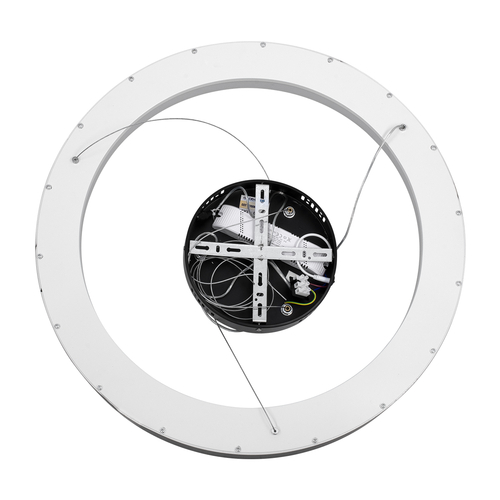 GloboStar® SALEM 61245 Κρεμαστή Πλαφονιέρα Οροφής Δαχτυλίδι-Κύκλος LED CCT 105W 12075lm 120° AC 220-240V - Εναλλαγή Φωτισμού μέσω Τηλεχειριστηρίου All In One Ψυχρό 6000k+Φυσικό 4500k+Θερμό 2700k Dimmable Φ60cm - Μαύρο - 3 Years Warranty