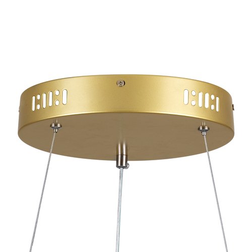 GloboStar® SALEM 61247 Κρεμαστή Πλαφονιέρα Οροφής Δαχτυλίδι-Κύκλος LED CCT 105W 12075lm 120° AC 220-240V - Εναλλαγή Φωτισμού μέσω Τηλεχειριστηρίου All In One Ψυχρό 6000k+Φυσικό 4500k+Θερμό 2700k Dimmable Φ60cm - Χρυσό Σαμπανιζέ - 3 Years Warranty