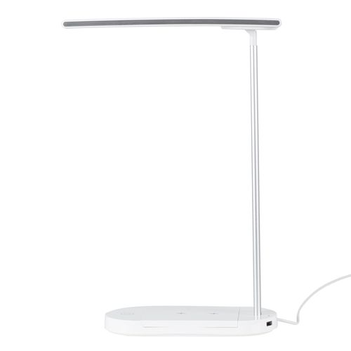 GloboStar® FIARIA 76531 Μοντέρνο Επιτραπέζιο Φωτιστικό Πορτατίφ LED 5W 500lm 180° DC 5V - με Ασύρματη Φόρτιση - Wireless Charger - Διακόπτη Αφής - CCT Θερμό Λευκό 2700K - Φυσικό Λευκό 4500K - Ψυχρό Λευκό 6000K Dimmable - Μ25 x Π10.5 x Υ35.5 - Λευκό