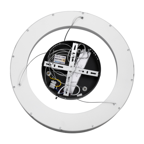 GloboStar® SALEM 61241 Κρεμαστή Πλαφονιέρα Οροφής Δαχτυλίδι-Κύκλος LED CCT 75W 8625lm 120° AC 220-240V - Εναλλαγή Φωτισμού μέσω Τηλεχειριστηρίου All In One Ψυχρό 6000k+Φυσικό 4500k+Θερμό 2700k Dimmable Φ45cm - Μαύρο - 3 Years Warranty