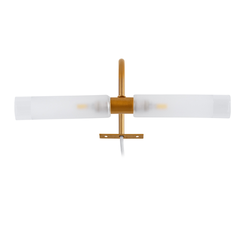 GloboStar® FLORA 60415 Μοντέρνο Φωτιστικό Τοίχου - Απλίκα Καθρέπτη Μπάνιου - Πίνακα 2 x G9 270° AC 220-240V IP44 Μ31 x Π13 x Υ12cm - Χάλκινο - 5 Χρόνια Εγγύηση