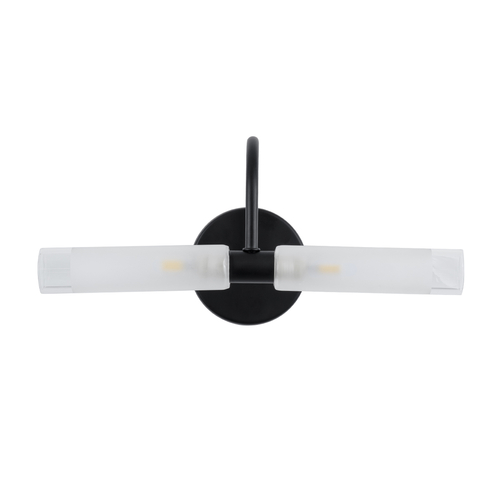 GloboStar® PAOLA 60416 Μοντέρνο Φωτιστικό Τοίχου - Απλίκα Καθρέπτη Μπάνιου - Πίνακα 2 x G9 270° AC 220-240V IP44 Μ31 x Π16 x Υ15cm - Μαύρο - 5 Χρόνια Εγγύηση