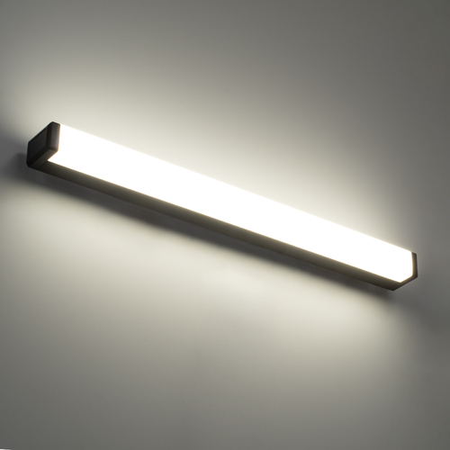 GloboStar® RENATA 60440 Μοντέρνο Φωτιστικό Τοίχου - Απλίκα Καθρέπτη Μπάνιου - Πίνακα LED 12W 1400lm 210° AC 220-240V IP44 Μ60 x Π4 x Υ5.5cm - Φυσικό Λευκό 4500K - Μαύρο - 3 Χρόνια Εγγύηση