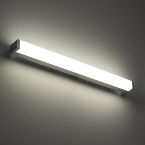 GloboStar® RENATA 60442 Μοντέρνο Φωτιστικό Τοίχου - Απλίκα Καθρέπτη Μπάνιου - Πίνακα LED 12W 1400lm 210° AC 220-240V IP44 Μ60 x Π4 x Υ5.5cm - Φυσικό Λευκό 4500K - Χρώμιο Νίκελ - 3 Χρόνια Εγγύηση