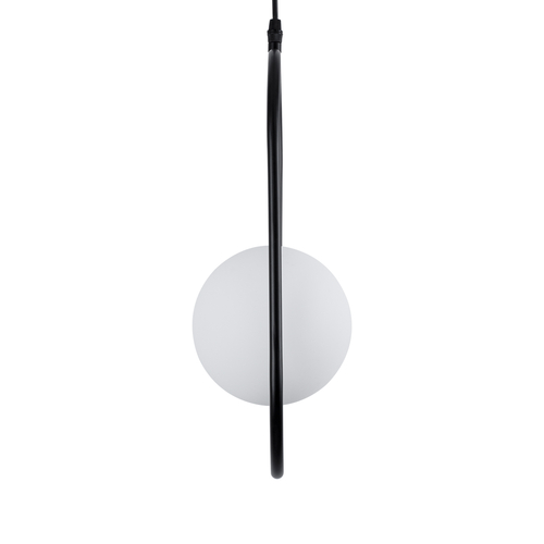 GloboStar® HAMBURG 00589 Μοντέρνο Κρεμαστό Φωτιστικό Μπάλα Μονόφωτο 1 x G9 Μαύρο Μέταλλο με Λευκό Γυαλί - Μ20 x Π15 x Υ40cm