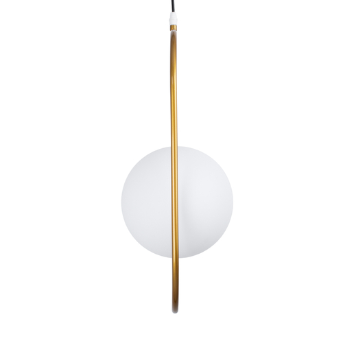 GloboStar® HAMBURG 00592 Μοντέρνο Κρεμαστό Φωτιστικό Μπάλα Μονόφωτο 1 x E14 IP20 Χρυσό Μέταλλο με Λευκό Γυαλί - Μ25 x Π20 x Υ50cm