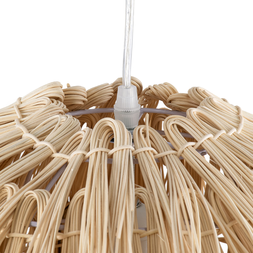 GloboStar® ARCHIPELAGO 01749 Boho Κρεμαστό Φωτιστικό Πλέγμα Μονόφωτο 1 x E27 IP20 Μπεζ Ξύλο - Μ40 x Π40 x Υ63cm GloboStar® ARCHIPELAGO 01749 Boho Κρεμαστό Φωτιστικό Πλέγμα Μονόφωτο 1 x E27 IP20 Μπεζ Ξύλο - Μ40 x Π40 x Υ63cm