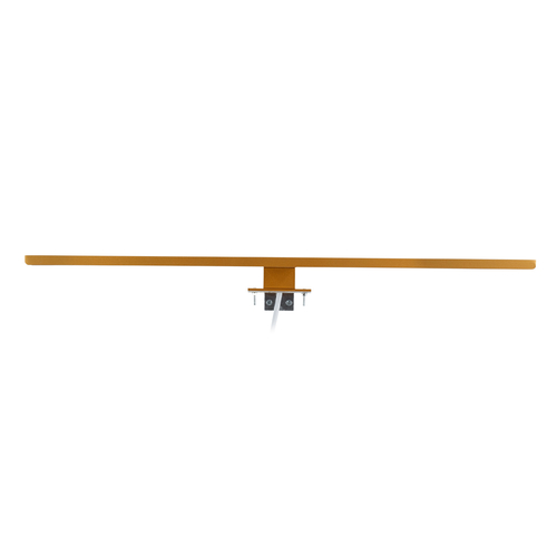 GloboStar® NINA 60423 Μοντέρνο Φωτιστικό Τοίχου - Απλίκα Καθρέπτη Μπάνιου - Πίνακα LED 12W 1400lm 120° AC 220-240V IP44 Μ60 x Π10.5 x Υ4cm - Φυσικό Λευκό 4500K - Χάλκινο - 3 Χρόνια Εγγύηση