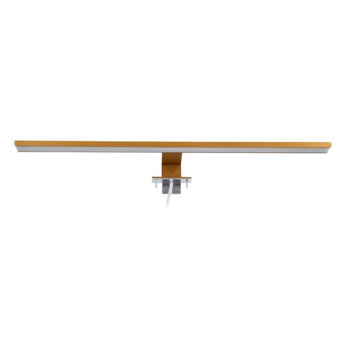 GloboStar® NINA 60423 Μοντέρνο Φωτιστικό Τοίχου - Απλίκα Καθρέπτη Μπάνιου - Πίνακα LED 12W 1400lm 120° AC 220-240V IP44 Μ60 x Π10.5 x Υ4cm - Φυσικό Λευκό 4500K - Χάλκινο - 3 Χρόνια Εγγύηση