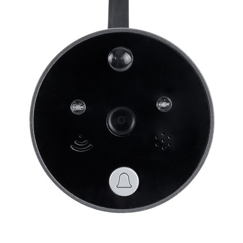 GloboStar® 86017 Ψηφιακή Έξυπνη Camera Εξώπορτας 90° Μοιρών με Έγχρωμη Οθόνη 2.8 Inches - Νυχτερινή Όραση με LED IR - Κουδούνι - Εσωτερική Μνήμη Αποθήκευσης - Λειτουργεί με 4 Μπαταρίες AAA