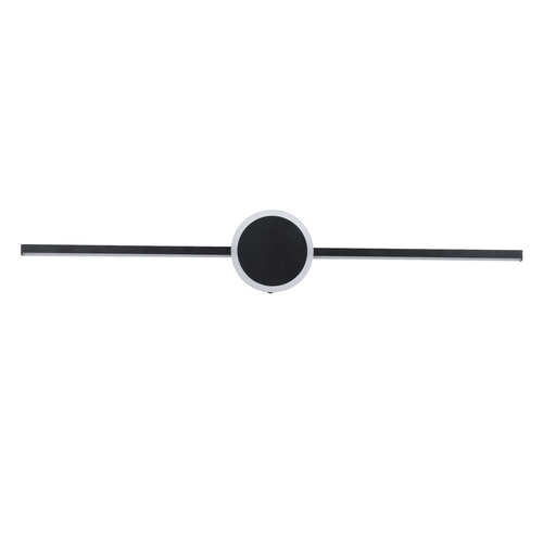 GloboStar® OPAL 60454 Μοντέρνο Φωτιστικό Τοίχου - Απλίκα Καθρέπτη Μπάνιου - Πίνακα LED 14W 1600lm 180° AC 220-240V IP44 Μ60 x Π6 x Υ10cm - Φυσικό Λευκό 4500K - Μαύρο - 3 Χρόνια Εγγύηση