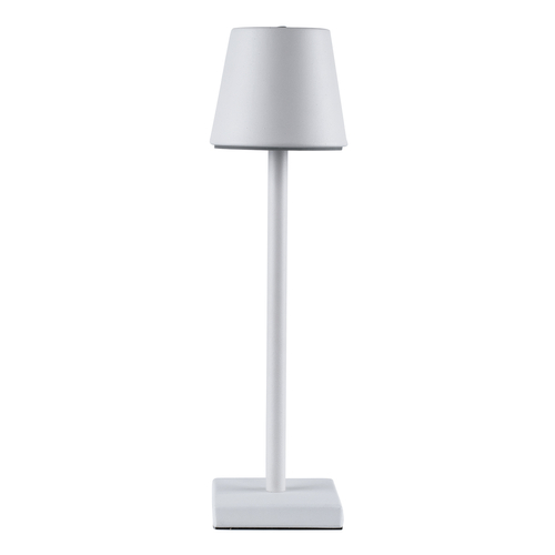 GloboStar® NEGA 60474 Μοντέρνο Επιτραπέζιο Φωτιστικό Πορτατίφ LED 2.2W 154lm 360° DC 5V Επαναφορτιζόμενο με Μπαταρία Li-ion 4000mAh - Διακόπτη Αφής - Θερμό Λευκό 2700K - Dimmable - D10 x H39cm - Λευκό - 2 Years Warranty