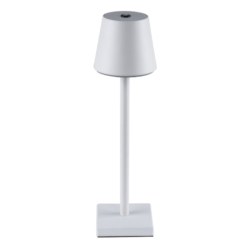 GloboStar® NEGA 60474 Μοντέρνο Επιτραπέζιο Φωτιστικό Πορτατίφ LED 2.2W 154lm 360° DC 5V Επαναφορτιζόμενο με Μπαταρία Li-ion 4000mAh - Διακόπτη Αφής - Θερμό Λευκό 2700K - Dimmable - D10 x H39cm - Λευκό - 2 Years Warranty