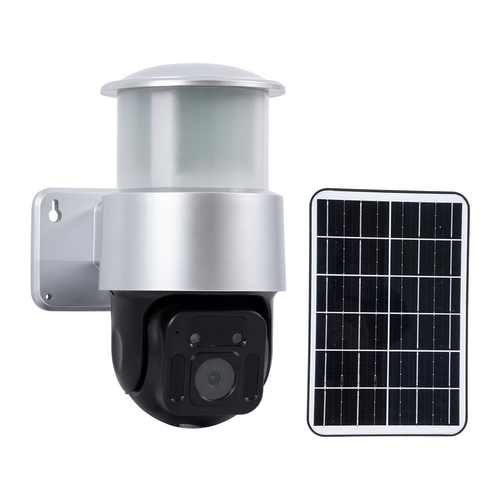 GloboStar® 86046 Αυτόνομος Ηλιακός Προβολέας LED SMD 24W 1200lm Camera 1080P 2MP WiFi 150° Μπαταρία 3200mAh Φωτοβολταϊκό Πάνελ Αισθητήρα Ημέρας-Νύχτας & Ρύθμιση Χρόνου Διπλή Κατέυθυνση Ομιλίας Αδιάβροχος IP66 Ψυχρό Λευκό 6000K - Ασημί
