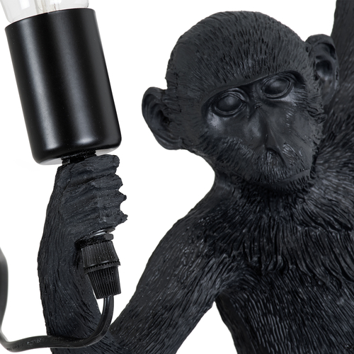 GloboStar® APES 01804 Μοντέρνο Επιτοίχιο Φωτιστικό Απλίκα Μονόφωτο 1 x E27 IP20 Μαύρο Πλαστικό - Μ34 x Π31 x Υ61cm