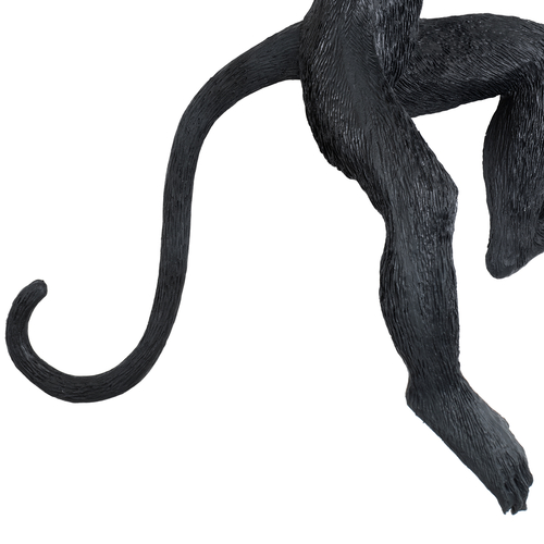 GloboStar® APES 01804 Μοντέρνο Επιτοίχιο Φωτιστικό Απλίκα Μονόφωτο 1 x E27 IP20 Μαύρο Πλαστικό - Μ34 x Π31 x Υ61cm