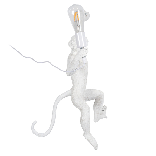 GloboStar® APES 01805 Μοντέρνο Επιτοίχιο Φωτιστικό Απλίκα Μονόφωτο 1 x E27 IP20 Λευκό Πλαστικό - Μ34 x Π31 x Υ61cm