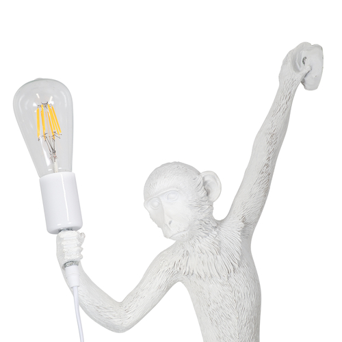 GloboStar® APES 01805 Μοντέρνο Επιτοίχιο Φωτιστικό Απλίκα Μονόφωτο 1 x E27 IP20 Λευκό Πλαστικό - Μ34 x Π31 x Υ61cm