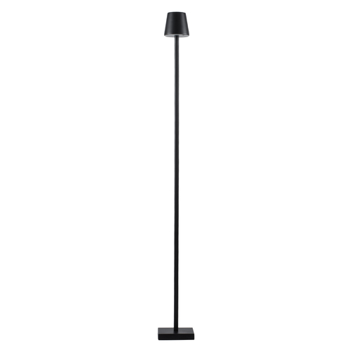 GloboStar® NEGA 60477 Μοντέρνο Επιδαπέδιο Φωτιστικό LED 2.2W 154lm 360° DC 5V Επαναφορτιζόμενο με Μπαταρία Li-ion 4000mAh - Διακόπτη Αφής - Θερμό Λευκό 2700K - Dimmable - D10 x H135cm - Μαύρο - 2 Years Warranty