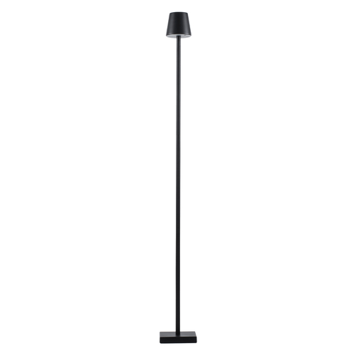 GloboStar® NEGA 60477 Μοντέρνο Επιδαπέδιο Φωτιστικό LED 2.2W 154lm 360° DC 5V Επαναφορτιζόμενο με Μπαταρία Li-ion 4000mAh - Διακόπτη Αφής - Θερμό Λευκό 2700K - Dimmable - D10 x H135cm - Μαύρο - 2 Years Warranty