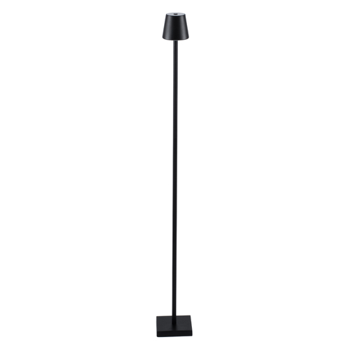 GloboStar® NEGA 60477 Μοντέρνο Επιδαπέδιο Φωτιστικό LED 2.2W 154lm 360° DC 5V Επαναφορτιζόμενο με Μπαταρία Li-ion 4000mAh - Διακόπτη Αφής - Θερμό Λευκό 2700K - Dimmable - D10 x H135cm - Μαύρο - 2 Years Warranty