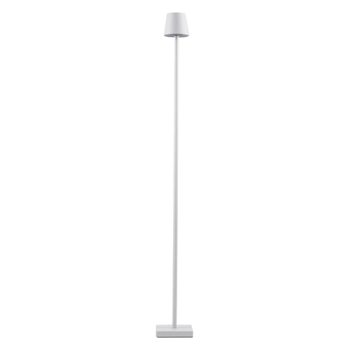 GloboStar® NEGA 60478 Μοντέρνο Επιδαπέδιο Φωτιστικό LED 2.2W 154lm 360° DC 5V Επαναφορτιζόμενο με Μπαταρία Li-ion 4000mAh - Διακόπτη Αφής - Θερμό Λευκό 2700K - Dimmable - D10 x H135cm - Λευκό - 2 Years Warranty