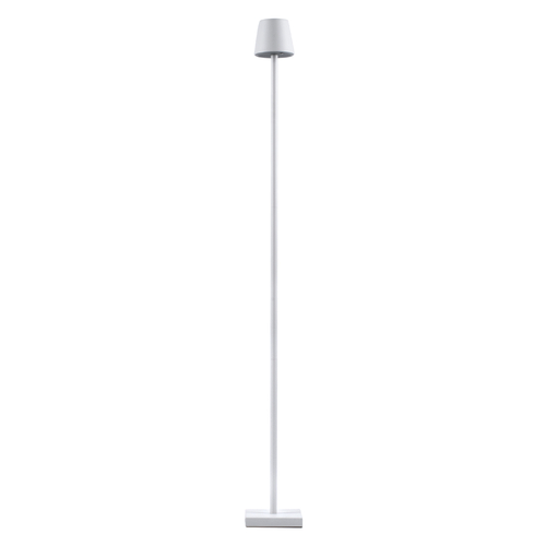 GloboStar® NEGA 60478 Μοντέρνο Επιδαπέδιο Φωτιστικό LED 2.2W 154lm 360° DC 5V Επαναφορτιζόμενο με Μπαταρία Li-ion 4000mAh - Διακόπτη Αφής - Θερμό Λευκό 2700K - Dimmable - D10 x H135cm - Λευκό - 2 Years Warranty