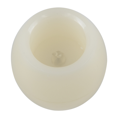 GloboStar® CANDLE 79548 ΣΕΤ 2 x Διακοσμητικά Realistic Κεράκια με LED Εφέ Κινούμενης Φλόγας - Μπαταρίας 2 x CR2032 Μπλε Μπεζ D6 x H5cm
