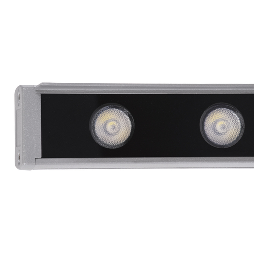 GLOBOSTAR® WASHER-FAIA 90189 Μπάρα Φωτισμού Wall Washer με Αντιθαμβωτική Γρίλια LED 24W 2040lm 15° DC 24V Αδιάβροχο IP65 Πολύχρωμο RGBW Dimmable DMX512 - Γκρι Ανθρακί - Μ100 x Π4 x Υ5.5cm - 3 Χρόνια Εγγύηση