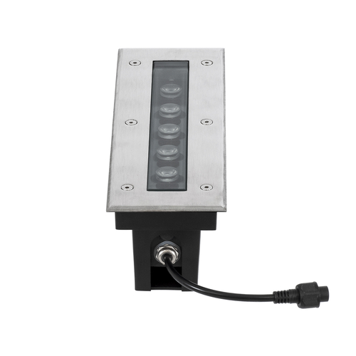 GLOBOSTAR® UNDERGROUND-REMVI 90190 Χωνευτή Μπάρα Φωτισμού Wall Washer LED 9W 990lm 10° DC 24V Αδιάβροχο IP68 Θερμό Λευκό 2700K Dimmable - Ανοξείδωτο Ατσάλι 304 - Μ30 x Π9 x Υ8.5cm - 3 Χρόνια Εγγύηση