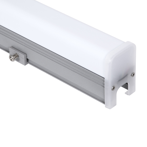 GloboStar® DIGI-BAR 90213 Ψηφιακή Μπάρα Φωτισμού Wall Washer Digital Pixel Facade Tuber Bar LED 12W 840lm 180° DC 24V Αδιάβροχο IP65 L100 x W3 x H4.5cm Θερμό Λευκό 2700K DMX512 - Ασημί με Οπάλ Λευκό Κάλυμμα - 3 Years Warranty