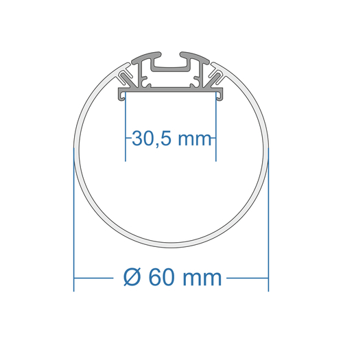 GloboStar® SURFACEPENDANT-PROFILE 70855-3M Προφίλ Αλουμινίου - Βάση & Ψύκτρα Ταινίας LED με Λευκό Γαλακτερό Κάλυμμα - Επιφανειακή & Κρεμαστή Χρήση - Πατητό Κάλυμμα - Ασημί - 3 Μέτρα - Μ300 x Φ6cm