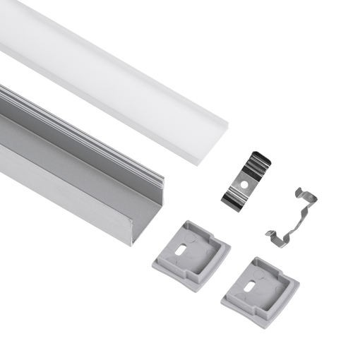 GloboStar® SURFACE-PROFILE 70867-3M Προφίλ Αλουμινίου - Βάση & Ψύκτρα Ταινίας LED με Λευκό Γαλακτερό Κάλυμμα - Επιφανειακή Χρήση - Πατητό Κάλυμμα - Ασημί - 3 Μέτρα - Πακέτο 5 Τεμαχίων - Μ300 x Π2.3 x Υ2cm