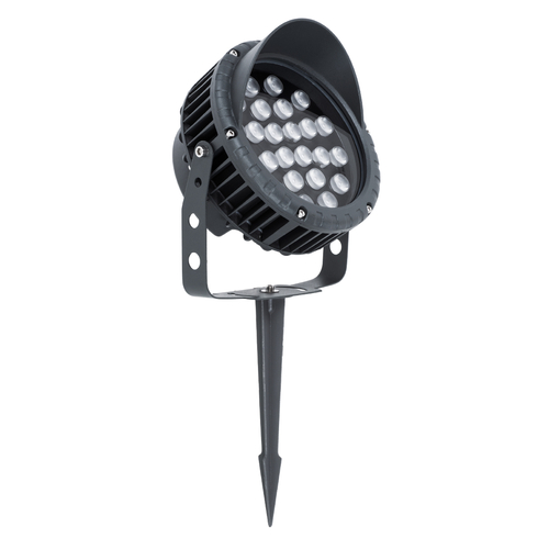 GLOBOSTAR® TREELIGHT-VINA 90360 Σποτ Φωτισμού με Αντιθαμβωτική Γρίλια για Φυτά - Δέντρα με Βάση Κήπου / Καρφωτό LED 24W 2640lm 10° DC 24V Αδιάβροχο IP65 Θερμό Λευκό 2700K Dimmable - Γκρι Ανθρακί - Μ21.5 x Π18.3 x Υ14cm - 3 Χρόνια Εγγύηση