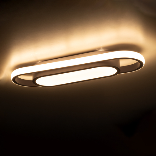 GloboStar® IGOR 61217 Φωτιστικό Οροφής Linear Design LED CCT 24W 2880lm 210° AC 220-240V - Εναλλαγή Φωτισμού μέσω Διακόπτη On/Off All In One Ψυχρό 6000k+Φυσικό 4500k+Θερμό 2700k Μ41 x Π13 x Υ4.5cm - Λευκό - 3 Years Warranty