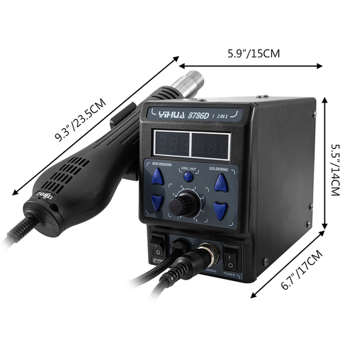 GloboStar® 79972 Ψηφιακός Σταθμός Συγκόλλησης 2in1 με Ψηφιακή Οθόνη - Κολλητήρι - Πιστόλι Θερμού Αέρα Hot Air Soldering Welding Gun και PID Προγραμματιζόμενο Σύστημα Ελέγχου Θερμοκρασίας - 1200W GloboStar® 79972 Ψηφιακός Σταθμός Συγκόλλησης 2in1 με Ψηφιακή Οθόνη - Κολλητήρι - Πιστόλι Θερμού Αέρα Hot Air Soldering Welding Gun και PID Προγραμματιζόμενο Σύστημα Ελέγχου Θερμοκρασίας - 1200W