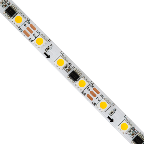 GloboStar® 90588 Digital Pixel Addressable Strip 3 PIN - Ψηφιακή Ταινία LED SMD 5050 14.4W/m 60LED/m 20PIXEL/m SPI/TTL Protocol IC WS2811/UCS16703 1296lm/m 120° DC 12V IP20 Θερμό Λευκό 2700K - Λευκό Σώμα - Μ5000 x Π10 x Υ2mm - Συσκευασία 5 Μέτρων - 5 Χρόνια Εγγύηση