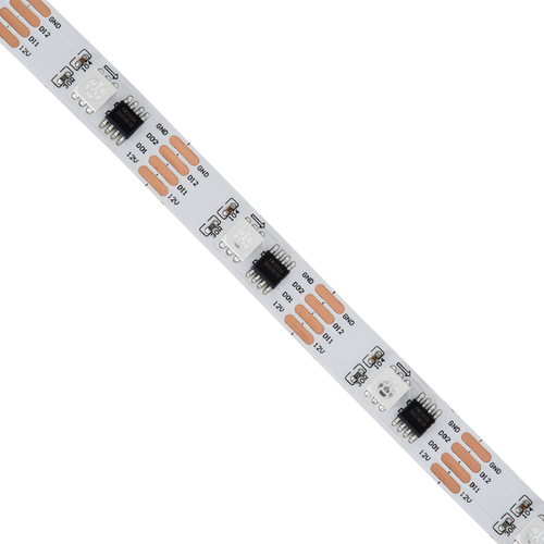 GloboStar® 90599 Digital Pixel Addressable Strip 4 PIN - Ψηφιακή Ταινία LED SMD 5050 9W/m 30LED/m 30PIXEL/m SPI/TTL Protocol IC TM1908 720lm/m 120° DC 12V IP20 RGB - Λευκό Σώμα - Μ5000 x Π10 x Υ2mm - Συσκευασία 5 Μέτρων - 5 Χρόνια Εγγύηση
