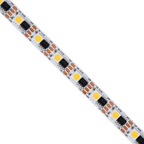 GloboStar® 90603 Digital Pixel Addressable Strip 4 PIN - Ψηφιακή Ταινία LED SMD 5050 14W/m 60LED/m 60PIXEL/m SPI/TTL Protocol IC TM1908 1296lm/m 120° DC 12V IP20 Θερμό Λευκό 2700K - Λευκό Σώμα - Μ500 x Π10 x Υ2mm - Συσκευασία 5 Μέτρων - 5 Χρόνια Εγγύηση